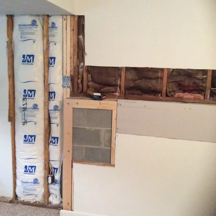 Wall insulation replacement during Contents Cleaning & Restoration in St. Andrews